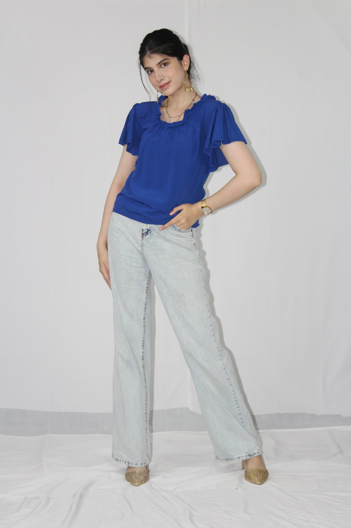 Top Shoulder Frill Plain