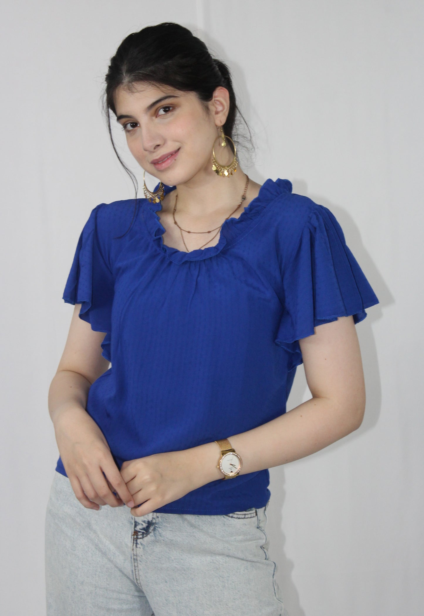 Top Shoulder Frill Plain