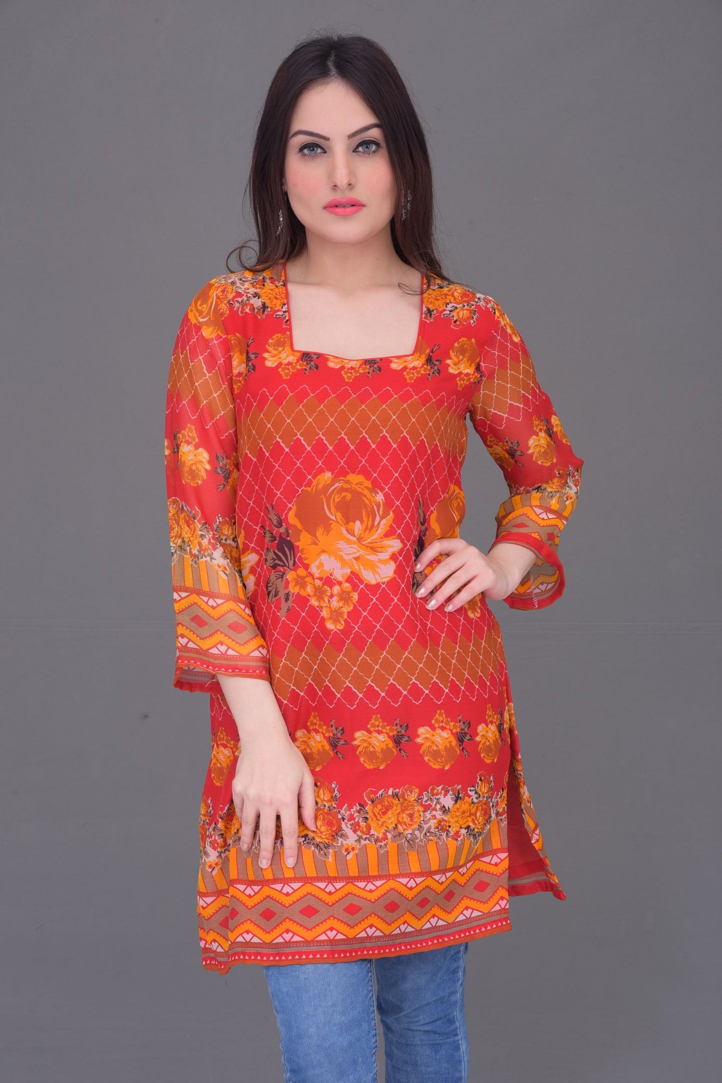 Synthetic Chiffon Readymade Kurti