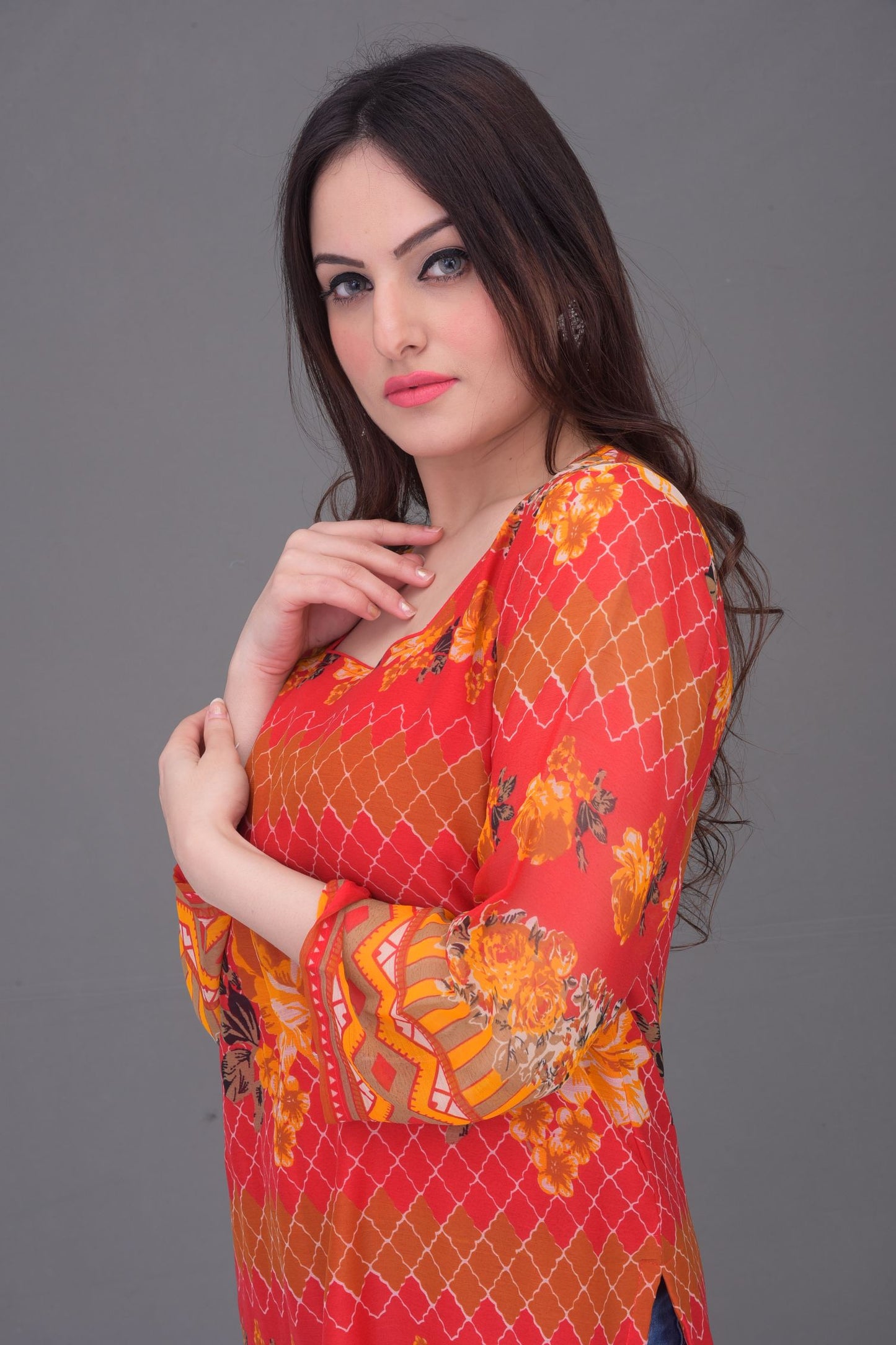 Synthetic Chiffon Readymade Kurti