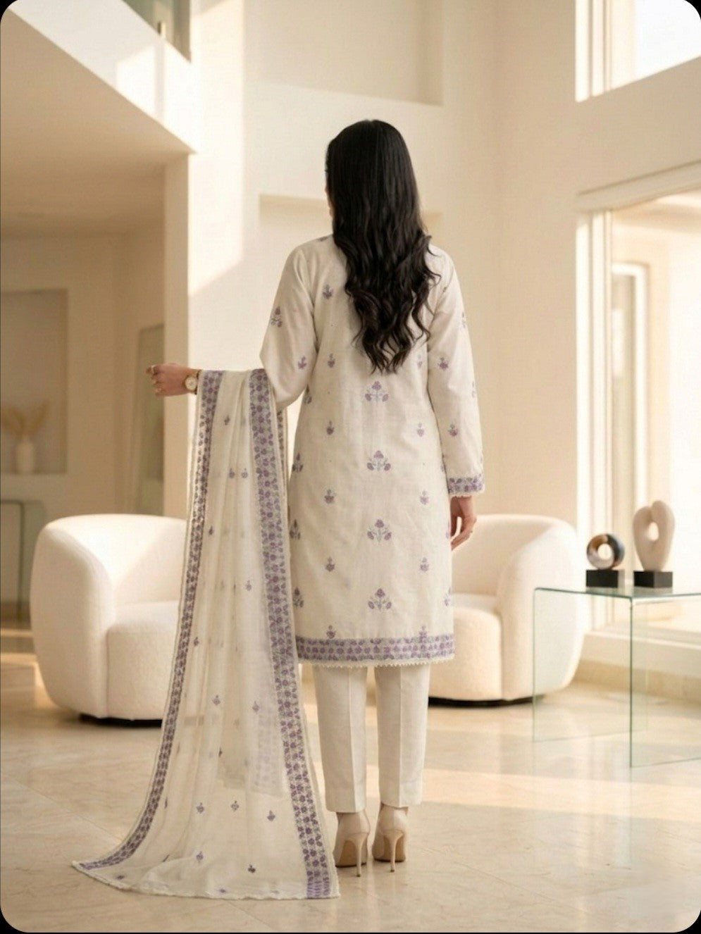 Spring Pure Cotton Embroidered Readymade Suit – Party Wear