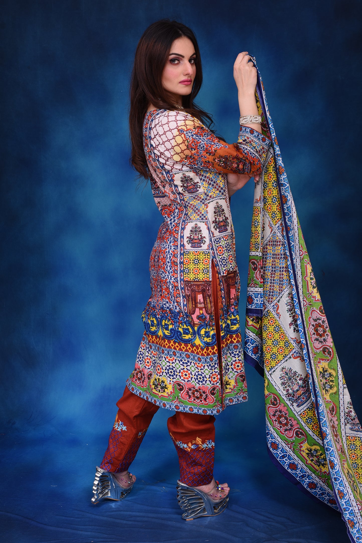 Embroidered Pakistani Readymade Lawn suit