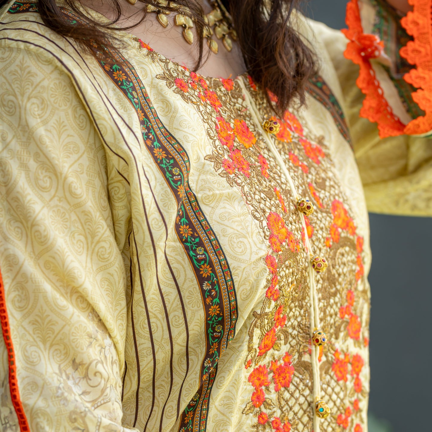 Lawn Embroidered 3Pcs Stitched Suit