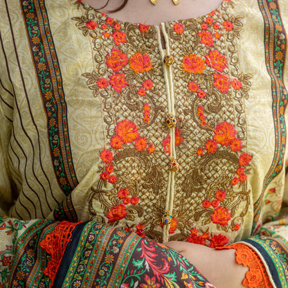 Lawn Embroidered 3Pcs Stitched Suit